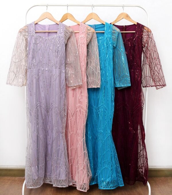 8pcs 8M1305 Long Dress Duyung - Gambar 6