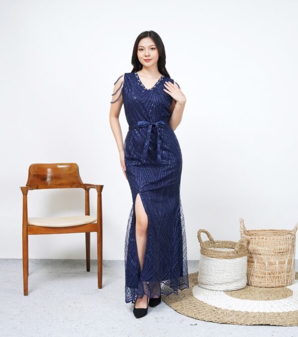 6pcs 6M1302 Long Dress Mutiara - Gambar 2