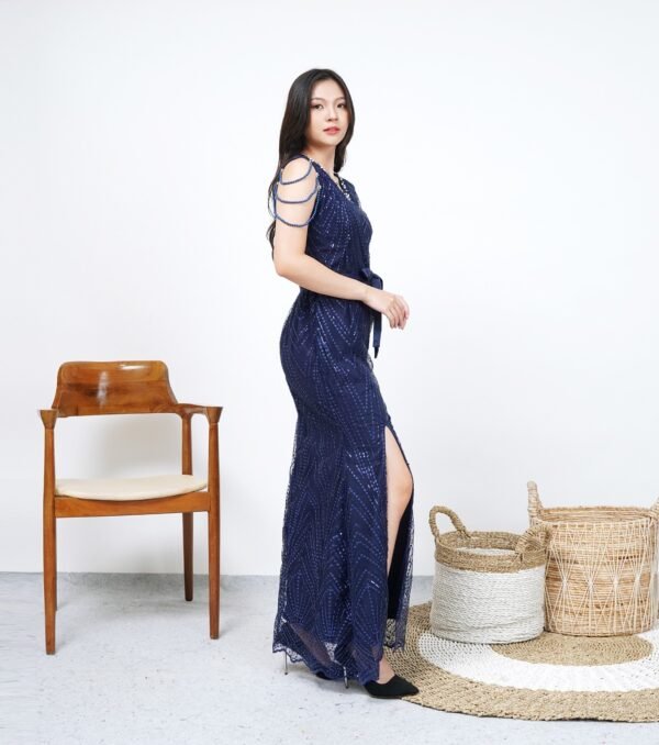 6pcs 6M1302 Long Dress Mutiara - Gambar 3