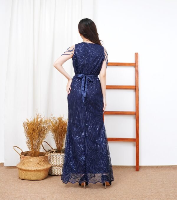 6pcs 6M1302 Long Dress Mutiara - Gambar 7