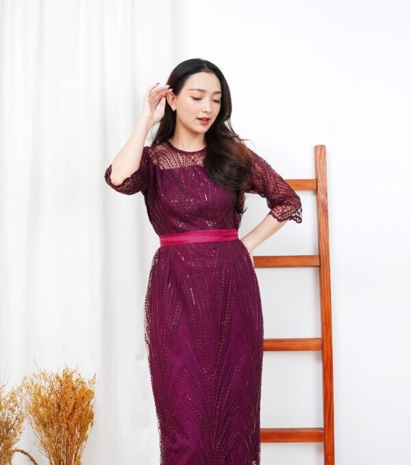 6pcs 6M1293A Dress Midi - Gambar 9