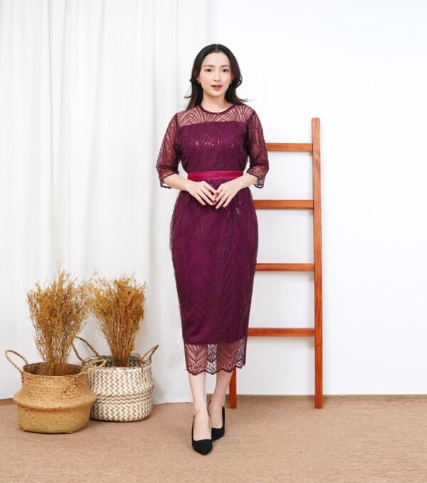 6pcs 6M1293A Dress Midi - Gambar 8
