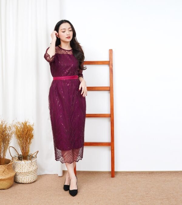 6pcs 6M1293A Dress Midi - Gambar 6