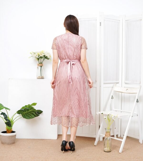 6pcs 6M1303 Dress Midi Mutiara - Gambar 5