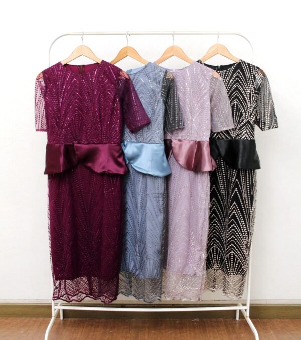 8pcs 8M1310 Dress Midi Peplum - Gambar 6