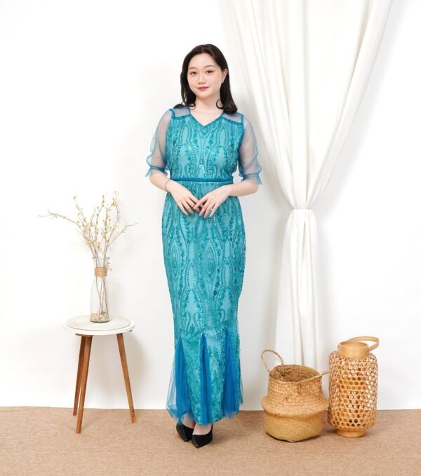 6pcs 6M1265B Long Dress Duyung - Gambar 5