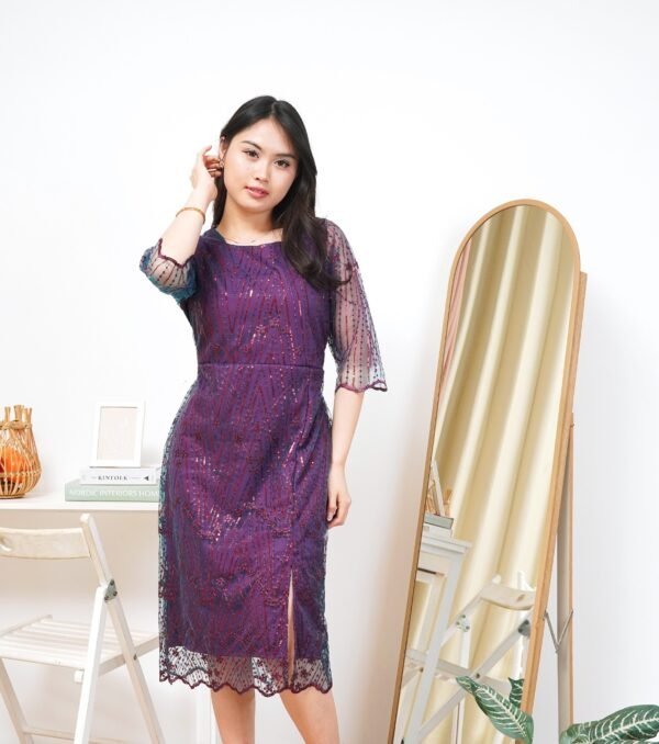 6pcs 6M1294B Dress Midi - Gambar 2