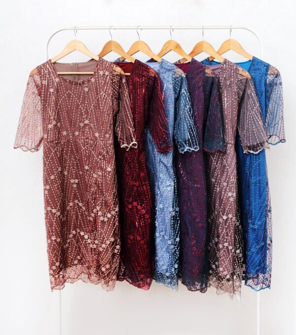 6pcs 6M1294B Dress Midi - Gambar 3