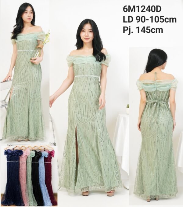 6pcs 6M1240D Long Dress Sabrina