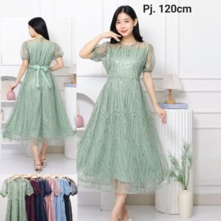 6pcs 6M1262E Dress Midi Mekar