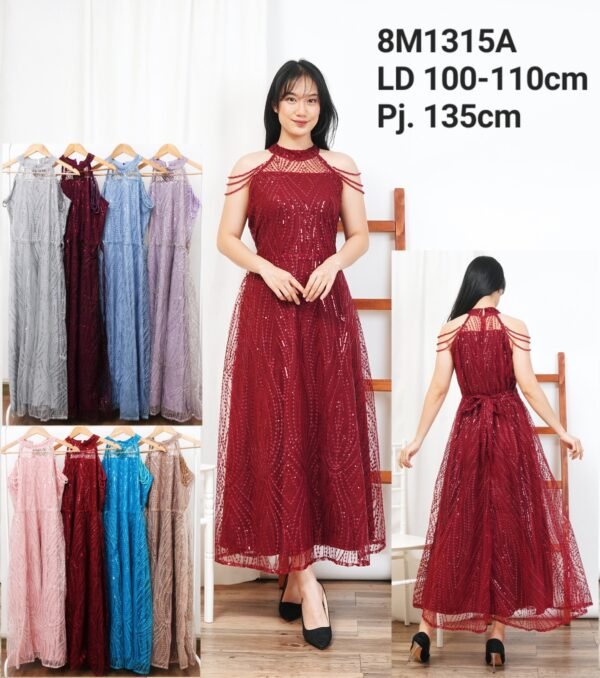 8pcs 8M1315A Long Dress Mutiara