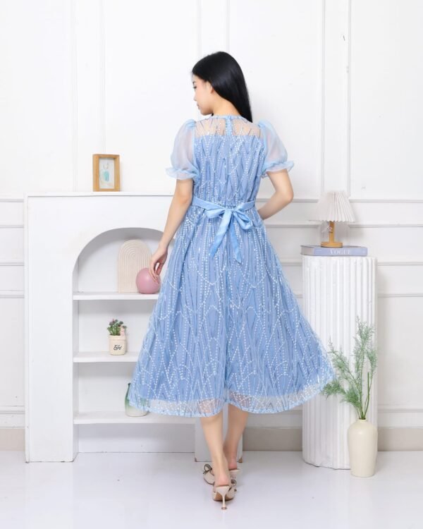 6pcs 6M1266A Dress Midi Mekar - Gambar 4