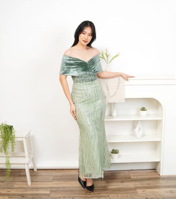 8pcs 8M1313 Long Dress Sabrina - Gambar 3