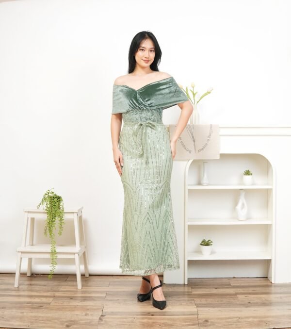 8pcs 8M1313 Long Dress Sabrina - Gambar 2