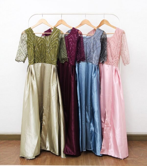 8pcs 8M1311 Long Dress - Gambar 4