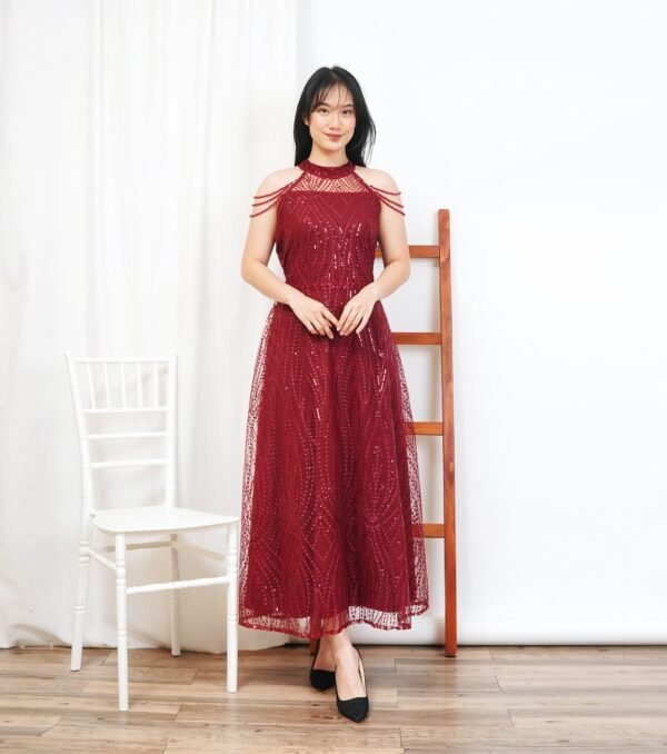 8pcs 8M1315A Long Dress Mutiara - Gambar 2