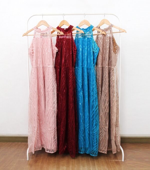 8pcs 8M1315A Long Dress Mutiara - Gambar 3