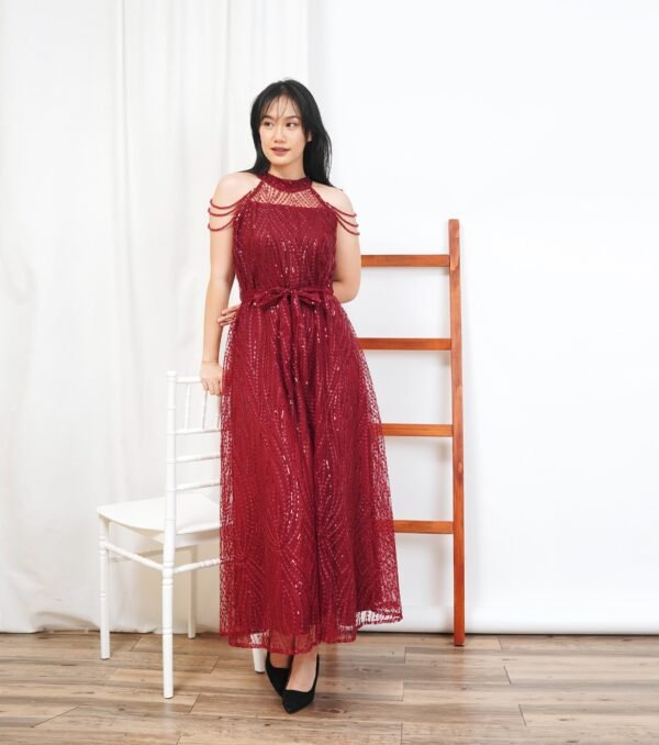 8pcs 8M1315A Long Dress Mutiara - Gambar 6