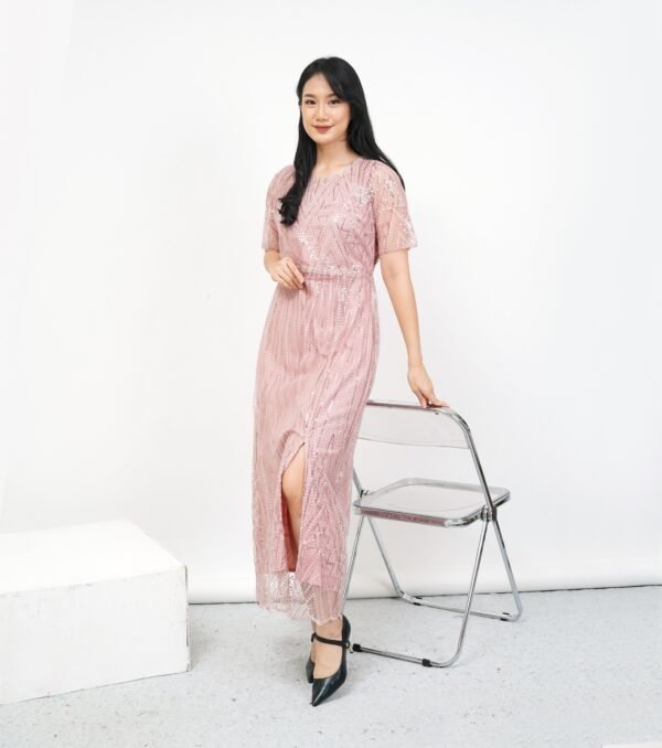 6pcs 6M1307B Long Dress A-line - Gambar 4