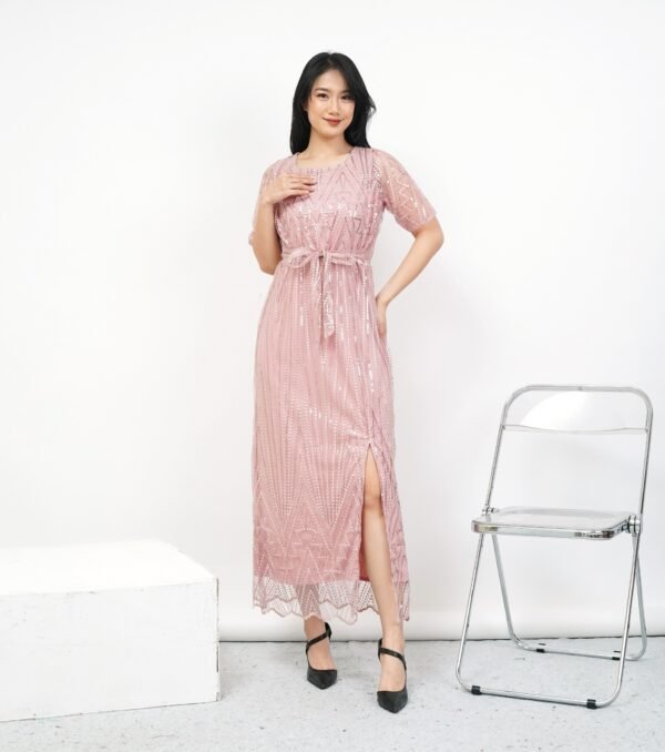 6pcs 6M1307B Long Dress A-line - Gambar 2