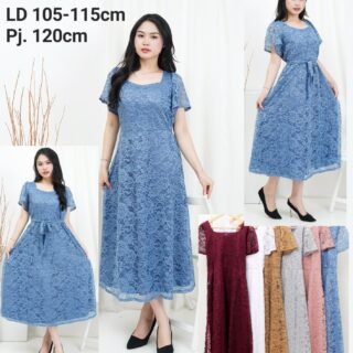 6pcs 6M1324 Dress Midi Brukat