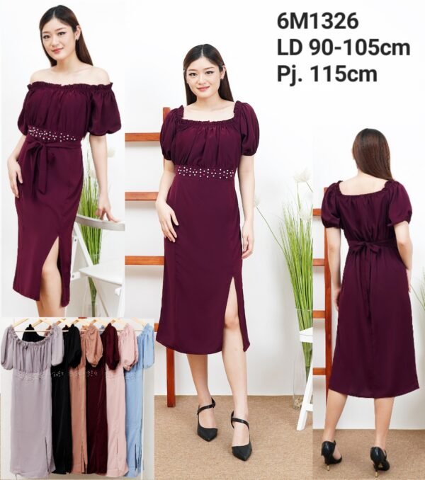 6pcs 6M1326 Dress Midi Sabrina