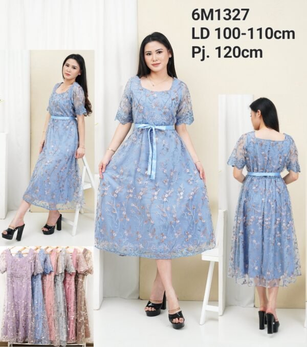 6pcs 6M1327 Dress Midi Mekar