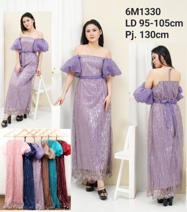 6pcs 6M1330 Long Dress Sabrina
