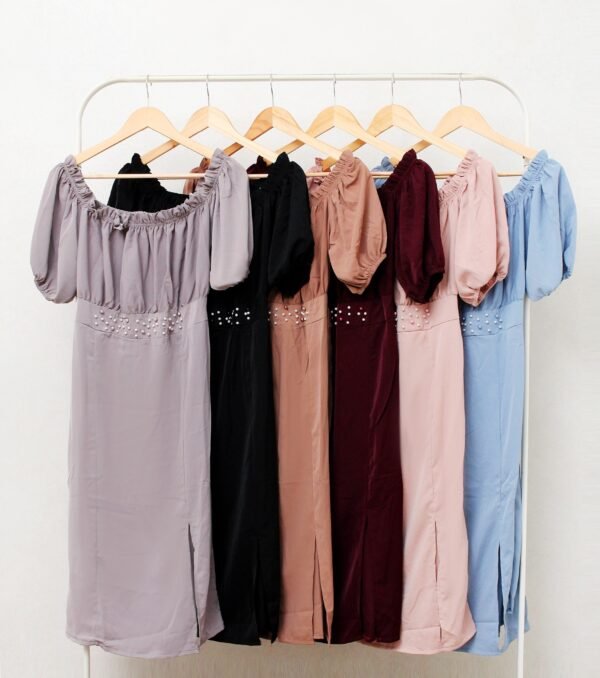 6pcs 6M1326 Dress Midi Sabrina - Gambar 5
