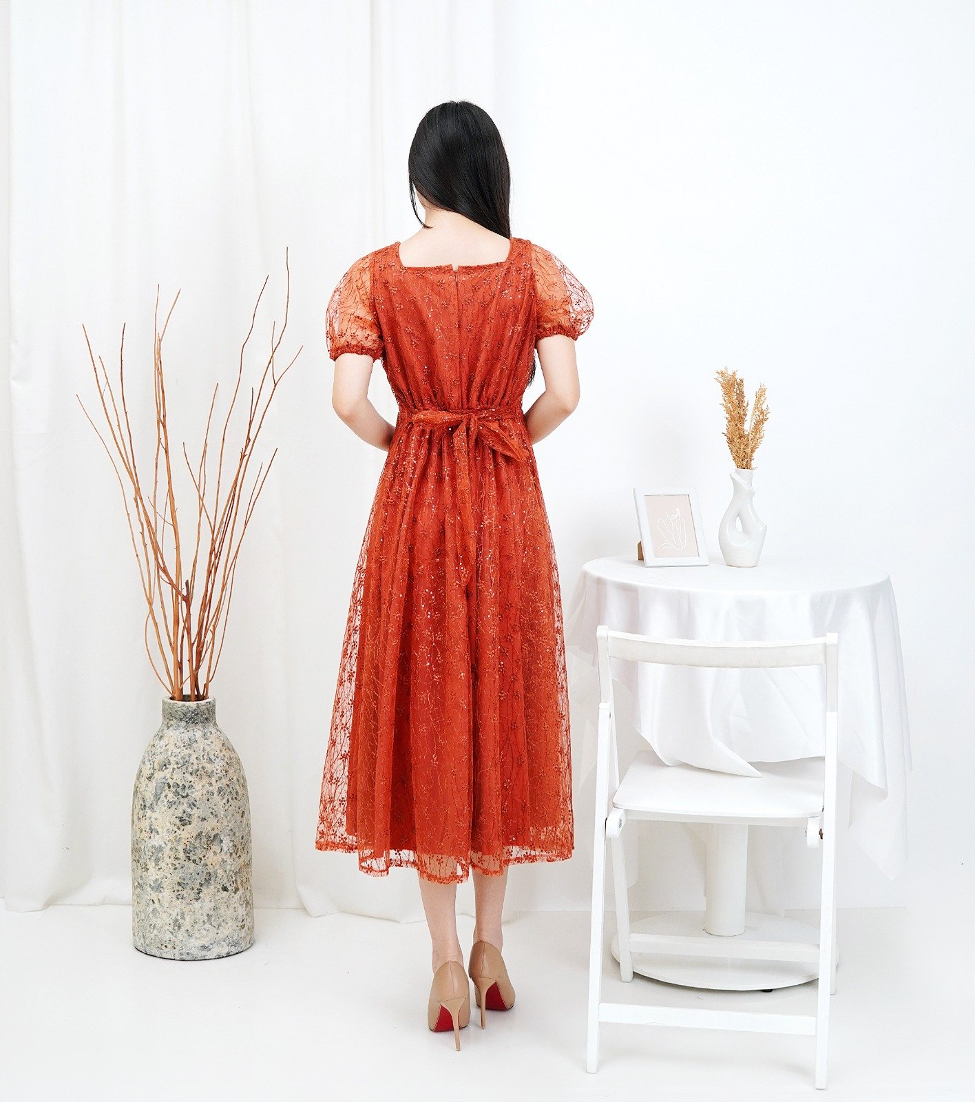 8pcs 8M1195AN Dress Midi - Gambar 3