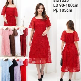 8pcs 8M1335 Dress Midi Brukat