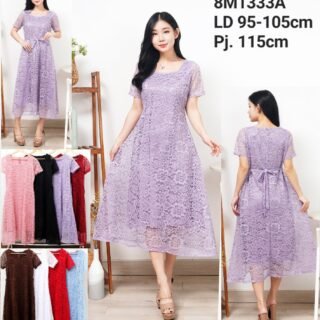 8pcs 8M1333A Dress Midi Brukat