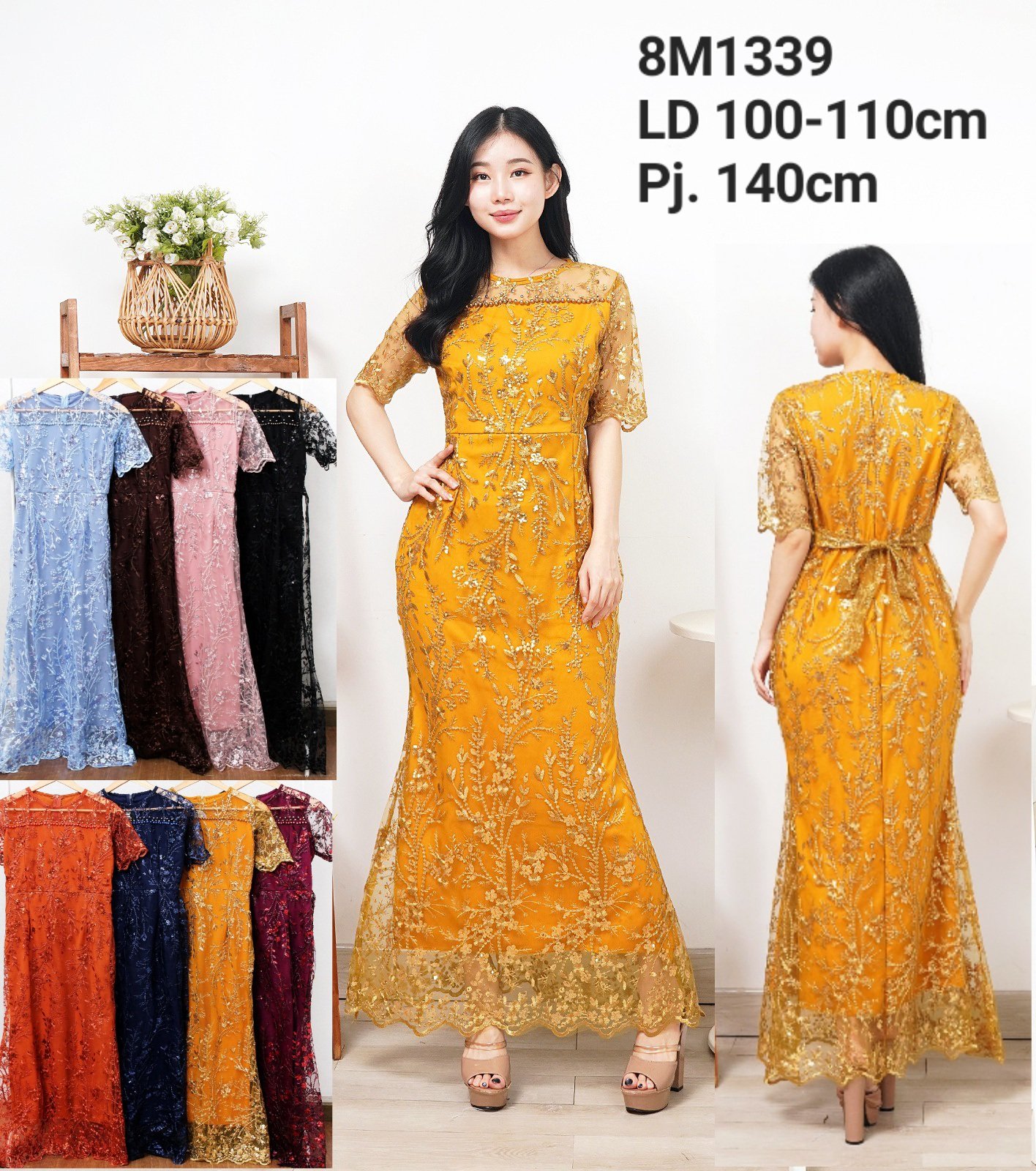 8pcs 8M1339 Long Dress