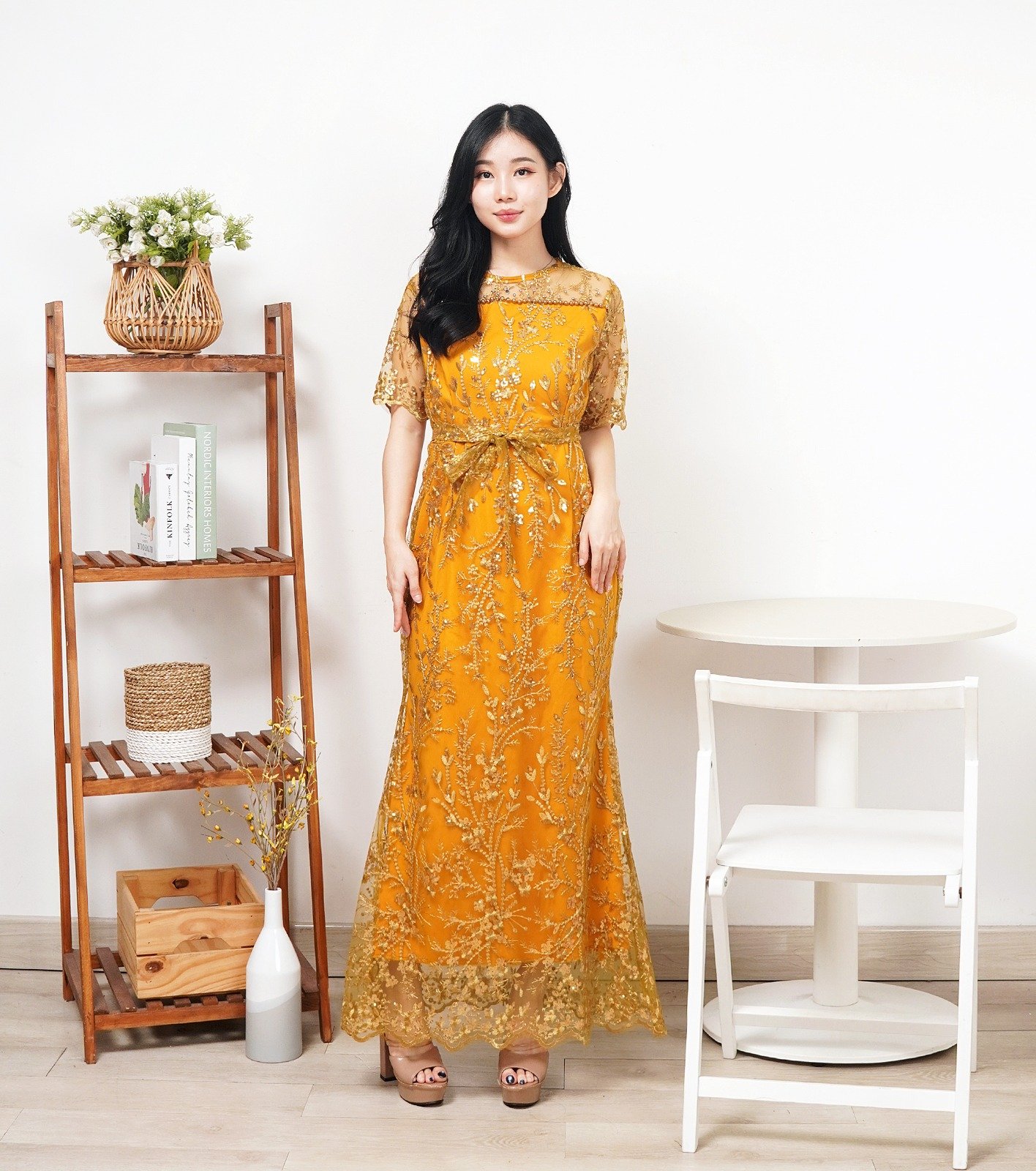 8pcs 8M1339 Long Dress - Gambar 3