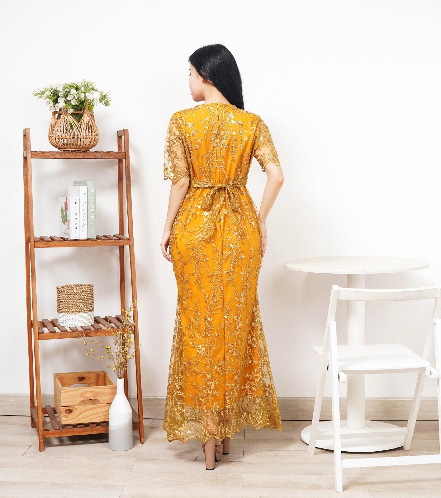 8pcs 8M1339 Long Dress - Gambar 4