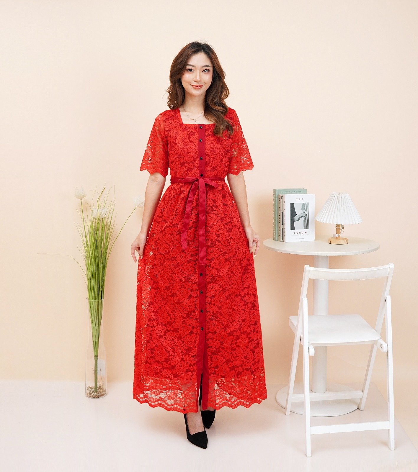 6pcs 6M1251A Dress Maxi - Gambar 3