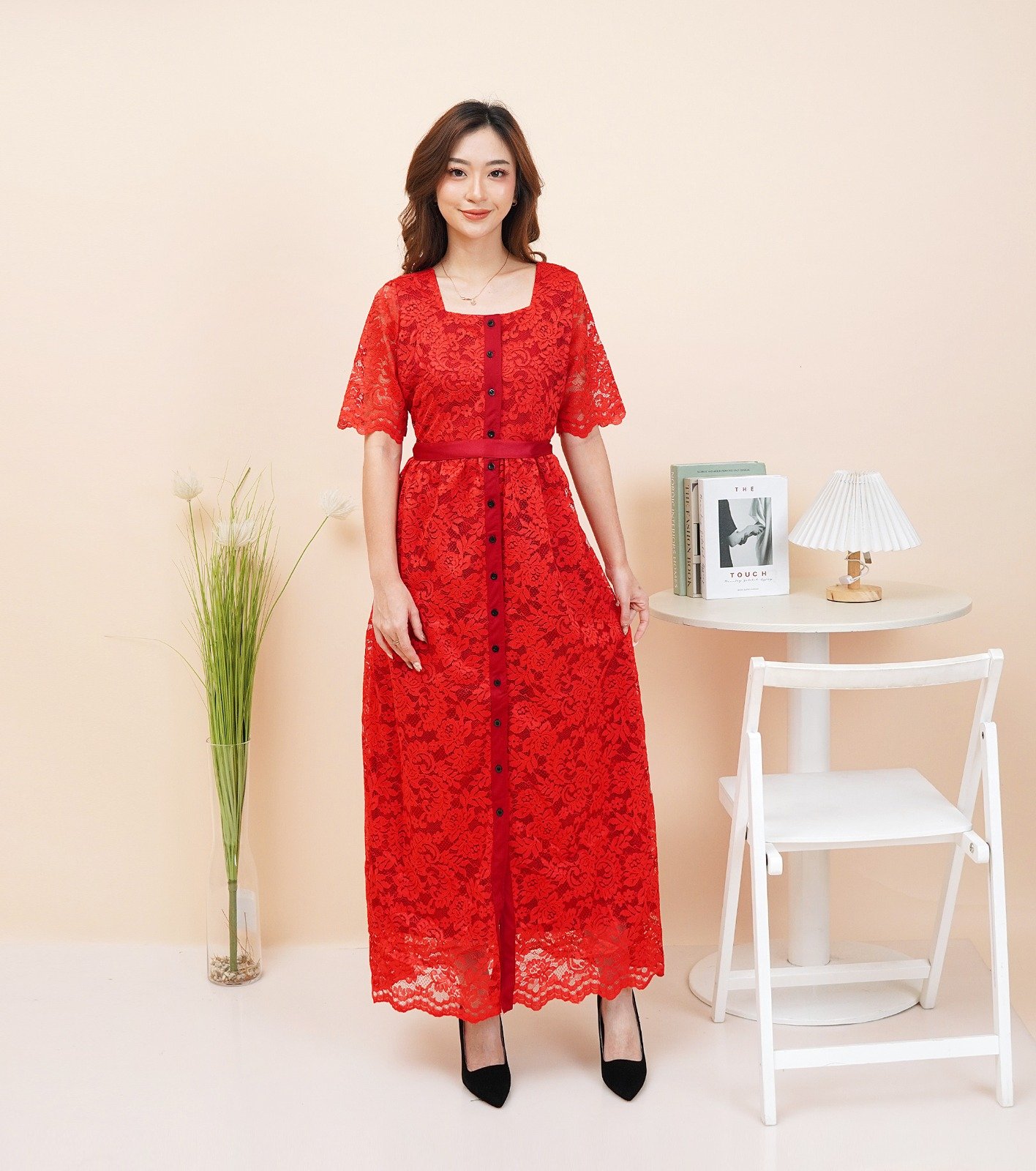 6pcs 6M1251A Dress Maxi - Gambar 4