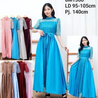 8pcs 8M1366 Long Dress Tulle Satin