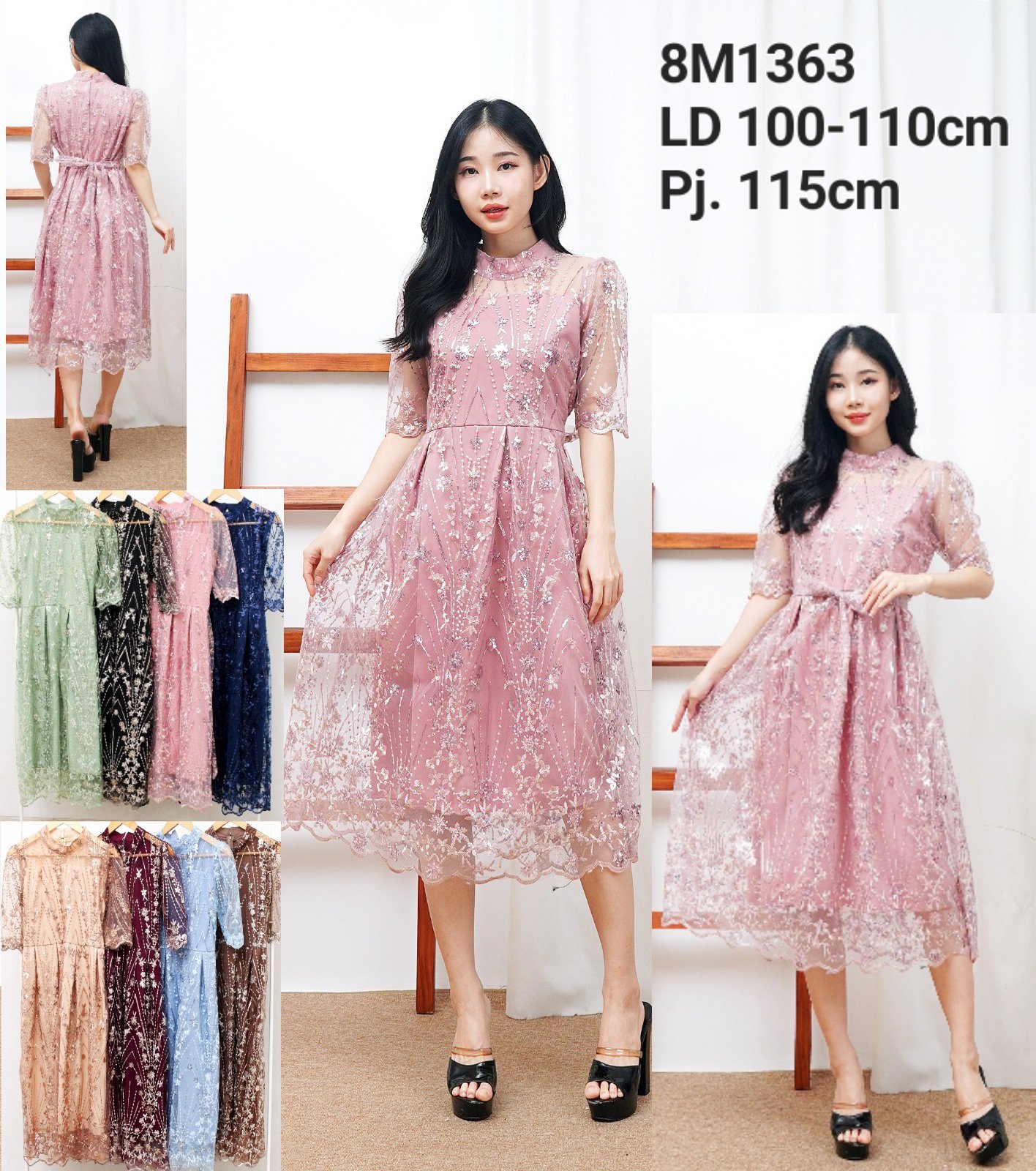 8pcs 8M1363 Dress Midi Tulle
