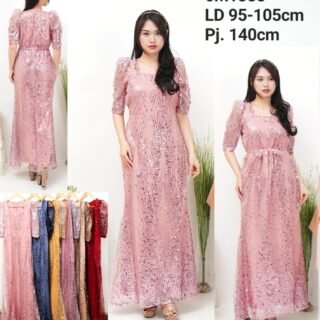 6pcs 6M1388 Long Dress Tangan 3/4