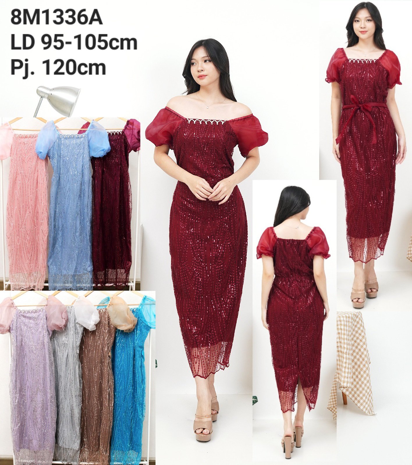 8pcs 8M1336A Dress Midi Sabrina