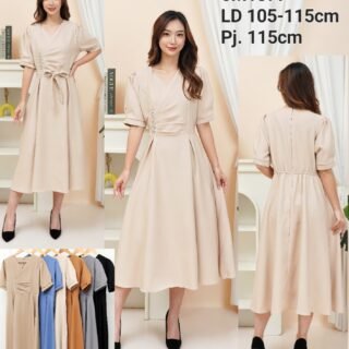 6pcs 6M1377 Dress Midi Wool