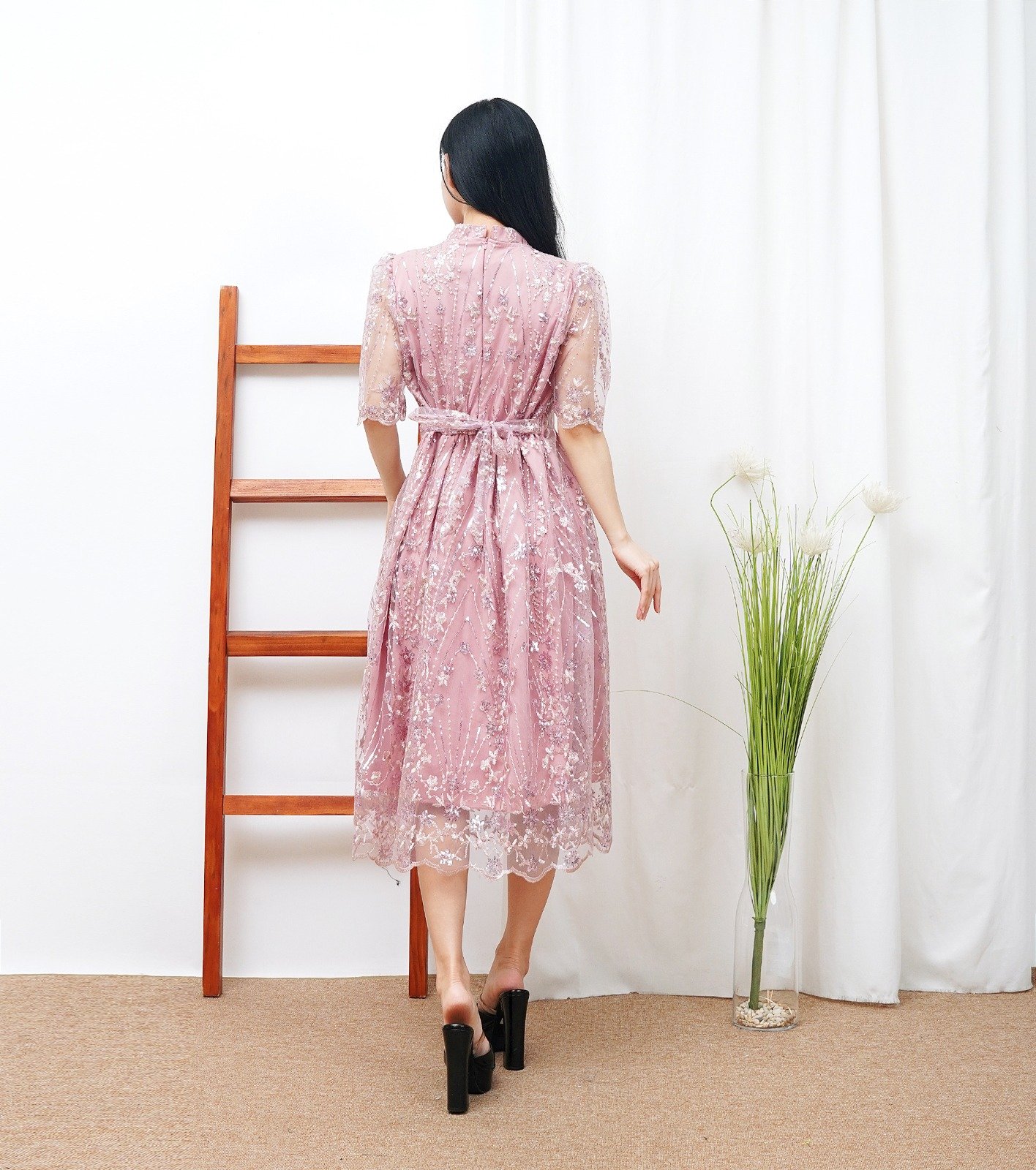 8pcs 8M1363 Dress Midi Tulle - Gambar 4