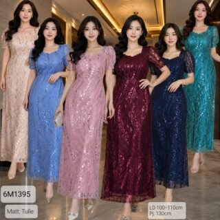 6pcs 6M1395 Long Dress Tulle